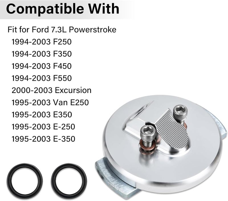 ROOTMUTIFY F4TZ-6753-A F4TZ-6751-B Dipstick Adapter Repair Kit, Fit for Ford 7.3L Powerstroke F250 F350 F450 F550 1994-2003, Excursion 2000-2003, Van E250 E350 1995-2003 (Silver) - Image 2